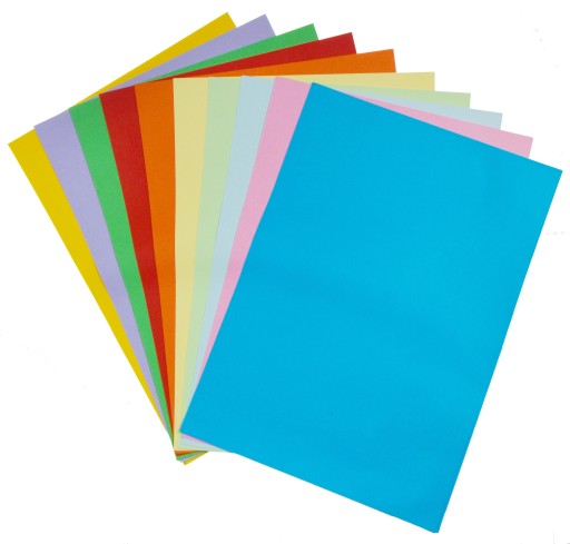 FAREBNÝ KANCELÁRSKY PAPIER A4 50 LISTOVÝ MIX 10 FARIEB