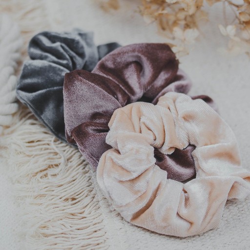 HAIR RUB, velvet scrunchies, velvet velvet