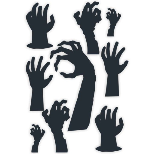 HALLOWEEN fólie NÁLEPKY čierna HAND pazúr HAND