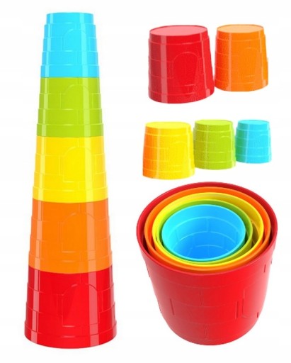 Náučné pyramídové vežové poháre na piesok pre deti