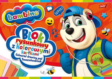 A4 Bambino podložka na kreslenie, 16 farebných listov, škola x 2 kusy