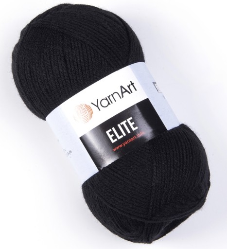 YarnArt ELITE 100% akrylová priadza, farba 30 Čierna