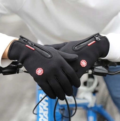 PÁNSKE RUKAVICE Teplé BLACK TOUCH Cyklistika Šport Pohodlná kvalita
