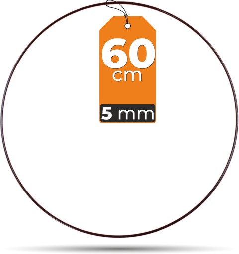 Circle Macrame Ráfik ČIERNA 60 cm 5 mm HRUBÝ DRÔT