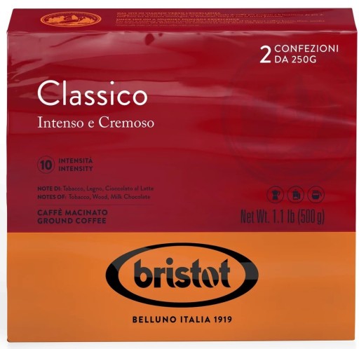 BRISTOT CLASSICO Mletá káva 2*250g