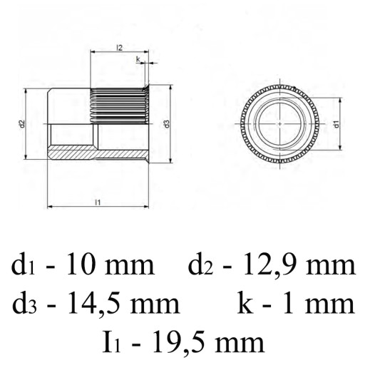 Nitovacia matica, mini golier, INOX A2, M10, 10 ks