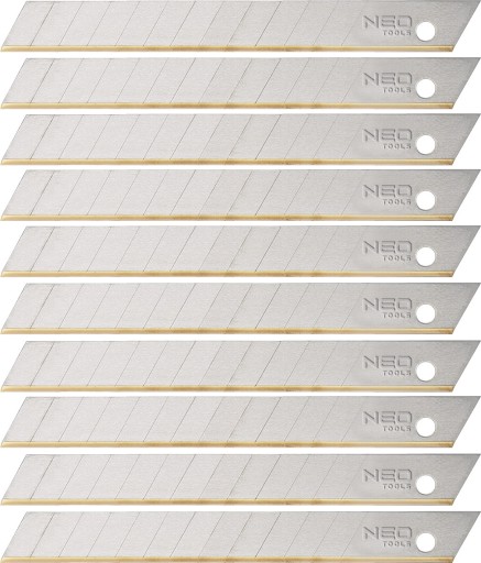 NEO VYMENITEĽNÉ TItánové lámacie čepele 9mm HRÚBKA 0,4MM Nôž 10KS 64-220