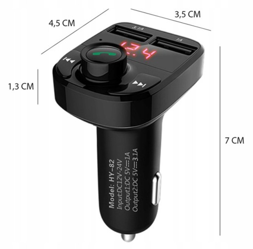 FM SD MP3 BLUETOOTH VYSIELAČ 2xUSB NABÍJAČKA