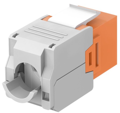 Zásuvka Keystone kat.6A RJ45 UTP 500 MHz Oranžová