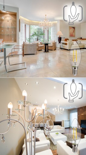 E14 LED SVIEČKOVÁ Žiarovka 6W=60W Vlákno 806lm 360° Dekoratívne bez blikania