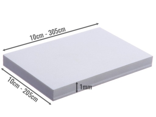 Doska z penového PVC, biela - 1mm - Vyrobená na mieru