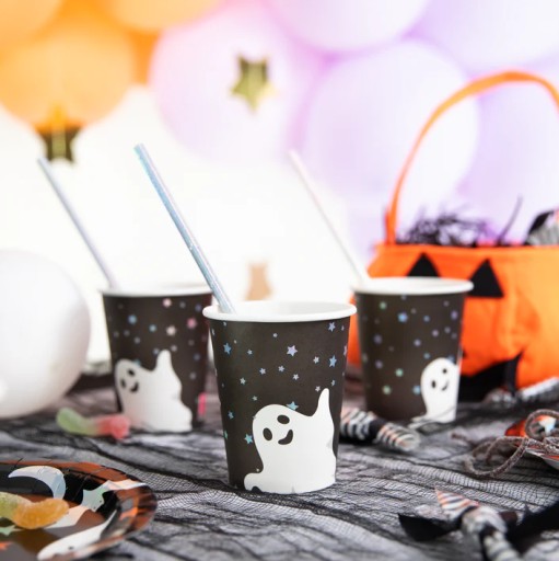 Papierové poháre Halloween Ghost 220ml 6ks.