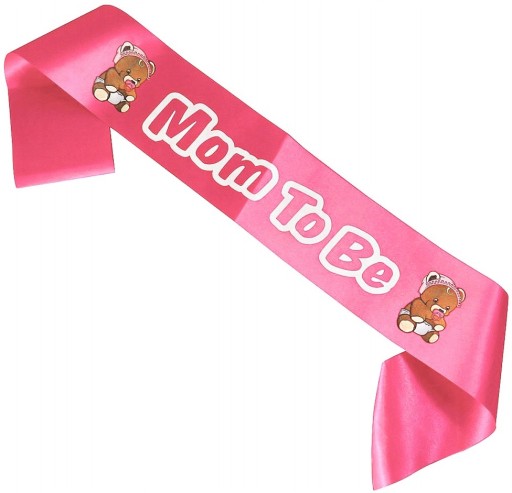 Sashe Budem mamou MOM TO BE Pink Baby Shower Stork
