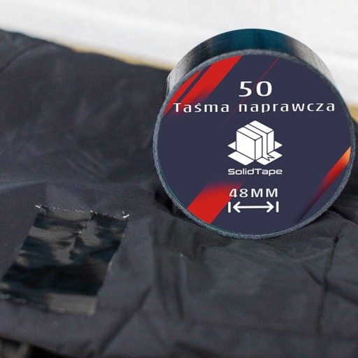 Vystužená opravná páska Silná 48 mm 50 m čierna čierna textilná lepiaca páska