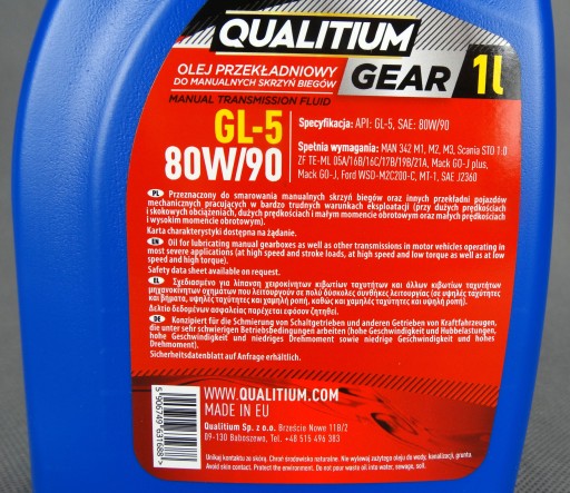 KVALITNÝ PREVODOVÝ OLEJ GL-5 80W90 1L