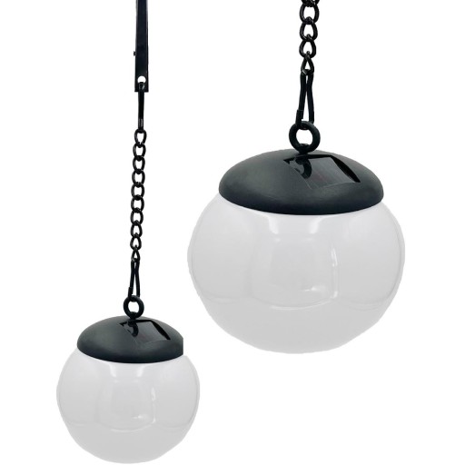 ZÁVEREČNÁ LED SOLARNÁ ZÁHRADNÁ LAMPA 10cm MLIEČNE BIELA GUĽOVÁ OZDOBA DEKORACIA