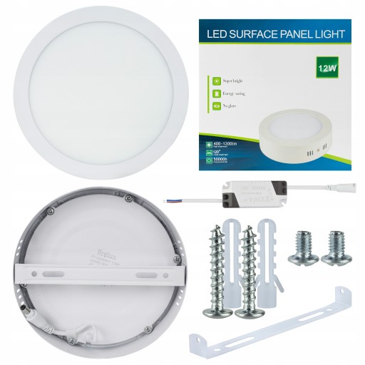 POVRCHOVÁ okrúhla LED TABUĽOVÁ DOSKA 12W 850LM