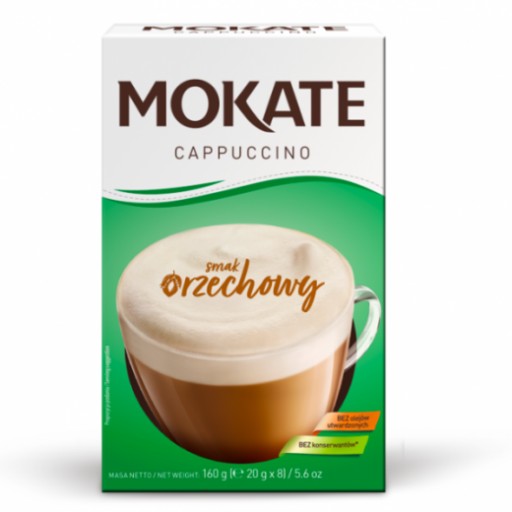 Kávový nápoj Kávová oriešková pena Cappuccino bez espresso kávovaru 160g Mokate