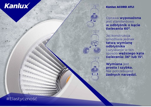 Príslušenstvo strieborný reflektor Kanlux ATL1 30W 15 stupňov