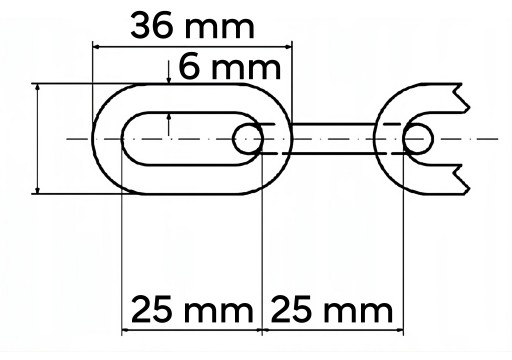 Ekonomická retiazka KOVOVÁ POZINKOVANÁ D1 krátky článok 6mm NA HOJDAČKU 1MB