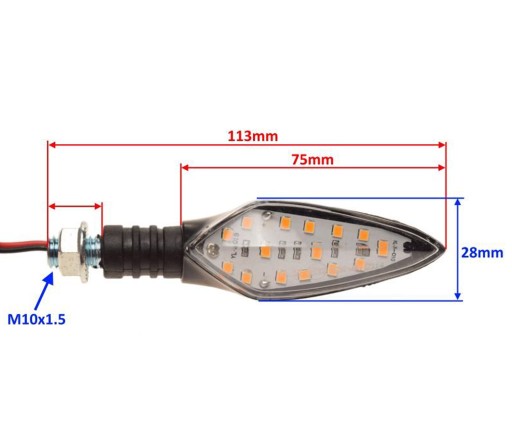 ATV LED smerovky krátky biely kryt M10 E32