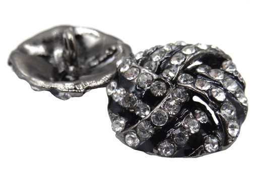 19mm Ozdobné gombíky 1ks STRIEBORNÉ zirkóny SILVER OZ54 3975