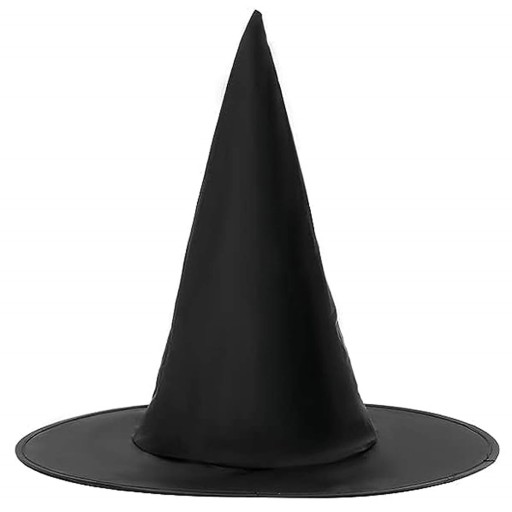 ČARODEJNICKÝ KLOBÚK ČARODEJNICKÝ HALLOWEENSKÝ KOSTÝM ČIERNY DISPOSSIEM