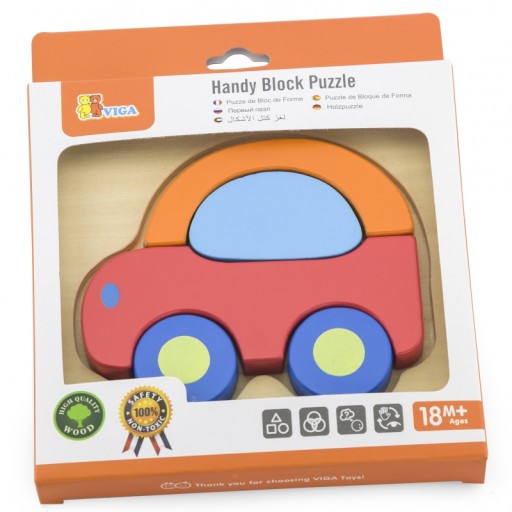Drevené bábätko prvé puzzle auto Viga 50172