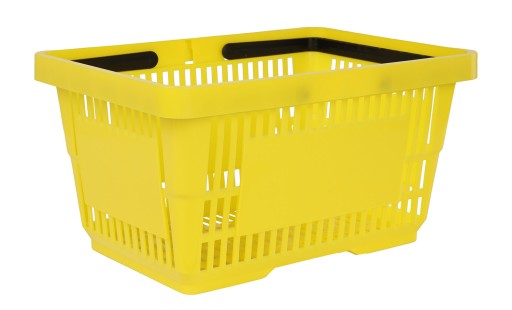 Košík Nákupný košík, plastový nákupný košík, žltá