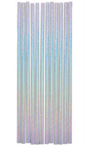 HOLI Iridescentné papierové slamky, 25 kusov, ekopapier