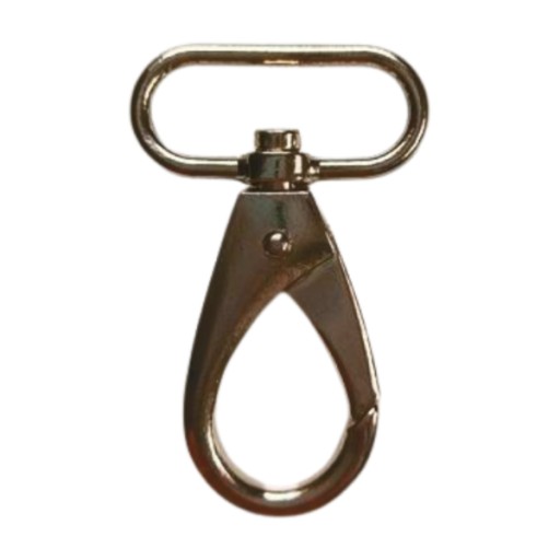 Kovová karabina na popruh tašky, veľká strieborná, 30 mm, 2 ks