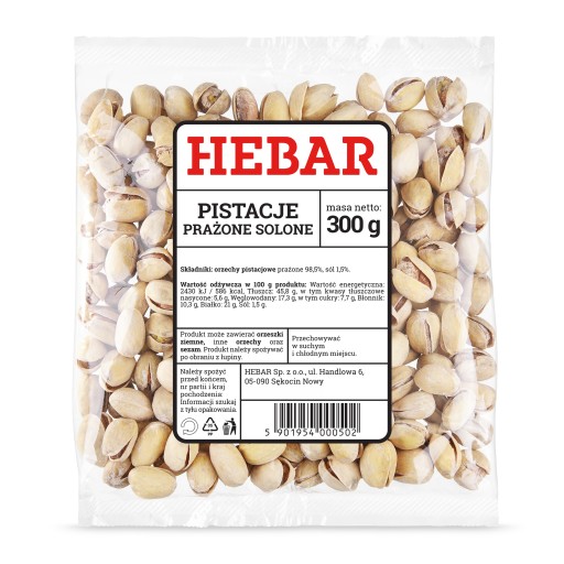 PISTÁCIE pražené SOLENÉ 300 G HEBAR OBCHÍDKA