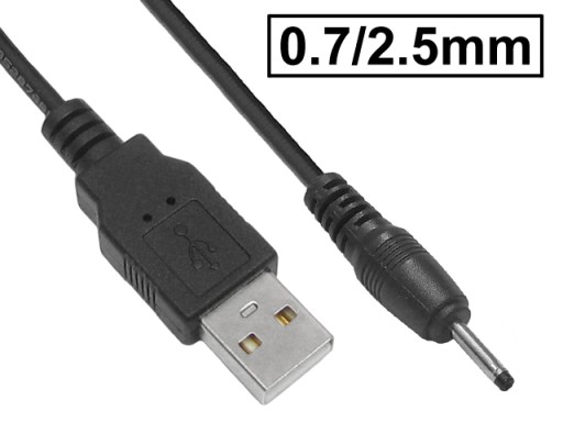 USB napájací kábel USB/A-DC 0,7/2,5 1,2m