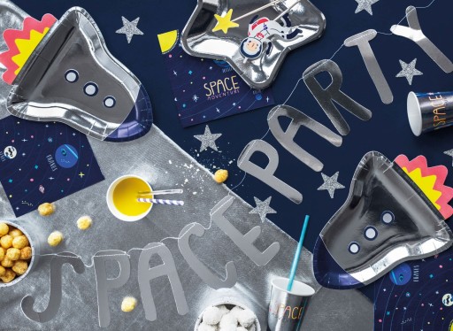 Papierové taniere ROCKET COSMOS 29 cm 6 ks k narodeninám detí