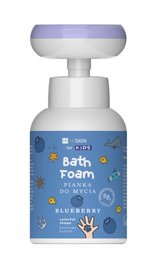 HISKIN Pena na umývanie rúk a tela, vzor labiek, modrá, pre deti, 100 ml