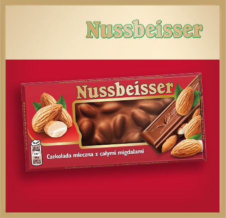 Nussbeisser mliečna čokoláda s mandľami 100 g