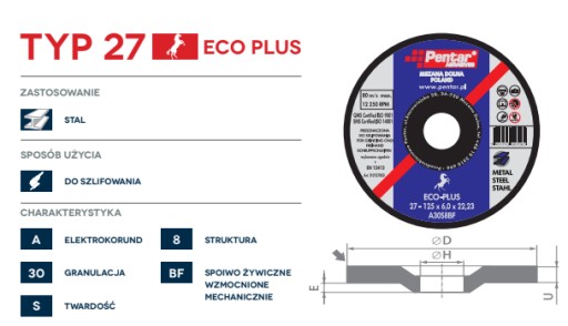 BRÚSNY KOTÚČ KOVOVÝ PENTAR 125x6,0x22 ECO