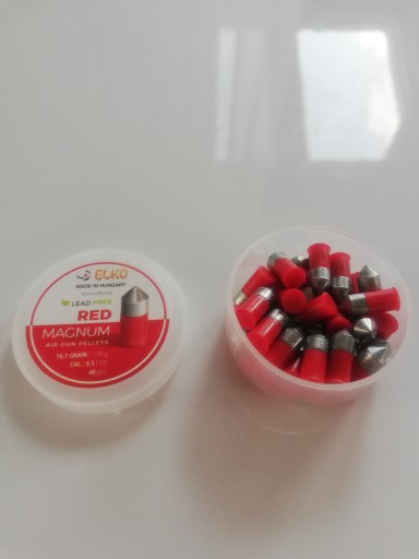 RED MAGNUM bezolovnaté broky, 5,5 mm, ostré, pre teflónové vzduchové pištole