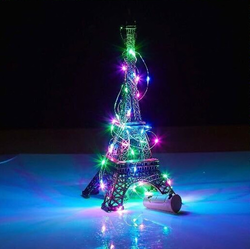 KOROK NA FĽAŠU 20 LED Drôtené Svietidlá Osvetlenie na vianočný stromček RGB Multicolor 124