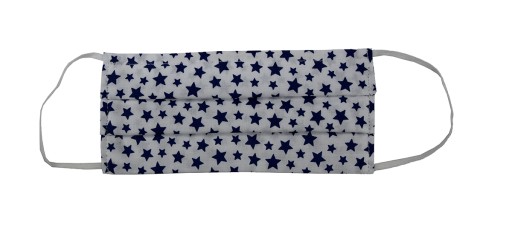 BIELA MASKA S NAVY BLUE STARS ŠTÝLOVÁ MASKA
