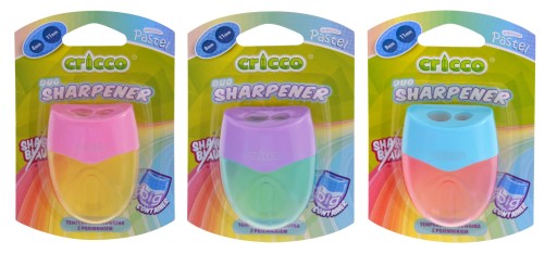Brúska s nádobou, dvojitý hoblík, OVÁL, CRICCO pastel