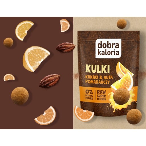 Kakaové guličky Good Calorie, nádych pomaranča, 0% pridaný cukor, fit snack