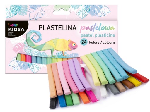 ŠKOLA Plastelína 24 pastelových farieb - KIDEA