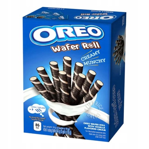 Oreo Wafer Roll Vanilka s vanilkovým krémom 54 g