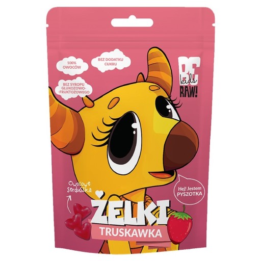 BeRaw Kids Jahodové a jablkové želé bez pridaného cukru 35 g