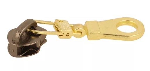 Prívesok na zips, oprava zipsu, 4 cm, zlatý