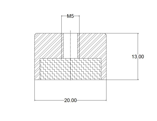 Magnetický držiak 20x13 s háčikom M5 1 ks