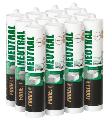 NEUTRÁLNY sklenený sanitárny silikón, bezfarebný, 300ml FomeFlex PREMIUM kvalita