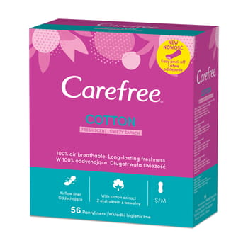 Carefree Cotton Fresh Scent hygienické vložky 56 ks.
