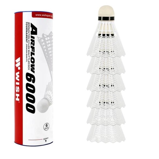WISH S-320 Outdoorové badmintonové loptičky 6 ks, BIELY